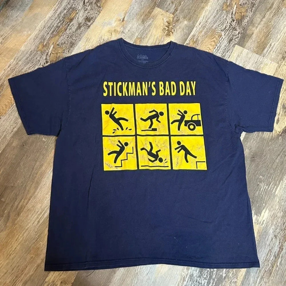 Stickman's Bad Day Lifestyle Classics Graphic T shirt Size 3XLT - Picture 3 of 5